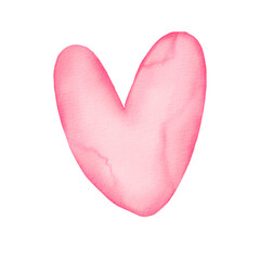 Two watercolor hearts a symbol of love, isolated on a white background. Valentine's card. Watercolor hearts closed together. Inseparable love. Valentine's Day