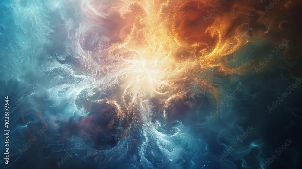 Wall mural colorful swirling patterns create a mesmerizing cosmic effect in an abstract representation of the u
