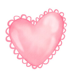 Two watercolor hearts a symbol of love, isolated on a white background. Valentine's card. Watercolor hearts closed together. Inseparable love. Valentine's Day