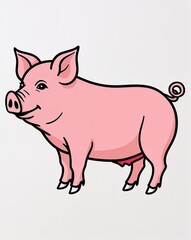 Fototapeta premium hand drawing Pig clipart on plain white background