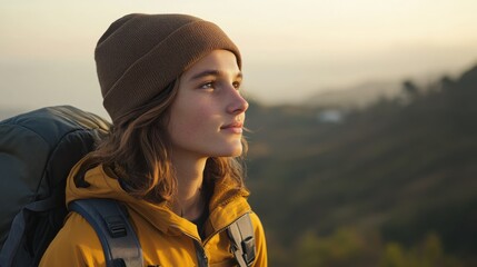 Portrait of active young traveler Combining travel and adventure, capturing youth exploring new locations, ideal for travel blogs, adventure brands, or tourism campaigns.
