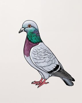 recommend clip art: hand drawing Pigeon clipart on plain white background