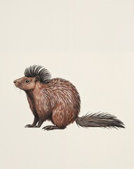 Fototapeta premium hand drawing Porcupine clipart on plain white background