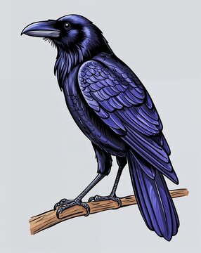 recommend clip art: hand drawing Raven clipart on plain white background