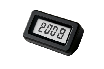 black alarm clock isolated on a transparent background