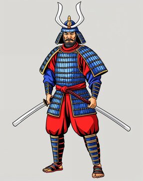 recommend clip art: hand drawing samurai clipart on plain white background