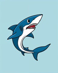 Naklejka premium hand drawing Shark clipart on plain white background