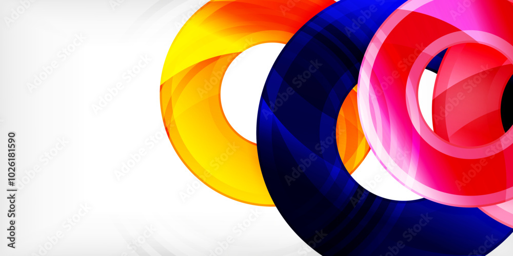 Aufkleber Bright colorful circles with light effects. Abstract background
