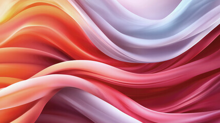 Flowing waves of vibrant fabric textures in warm tones