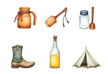 Camping elemen vector image isolated
