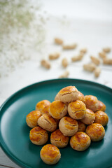 Homemade peanut cookies, traditional Chinese new year snack.