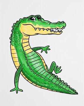 recommend clip art: hand drawing Crocodile clipart on plain white background
