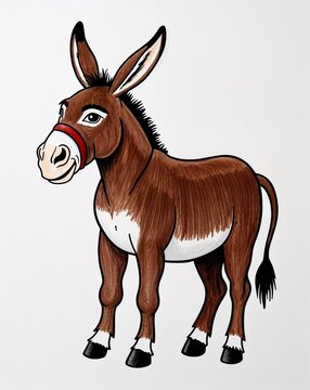 recommend clip art: hand drawing Donkey clipart on plain white background