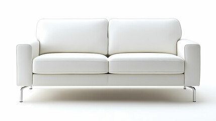 Fototapeta premium An isolated leather sofa with cushions on a white background, suitable for comfortable seating in a modern home