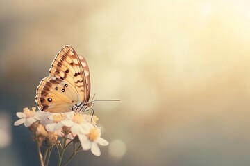 Obraz premium Butterfly on a Flower with Soft Background