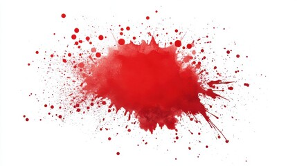 Vibrant Red Paint Splash on White Background