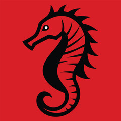 Solid color Seahorse animal vector design