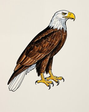 recommend clip art: hand drawing Eagle clipart on plain white background