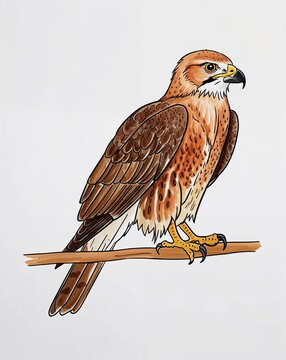 recommend clip art: hand drawing Falcon clipart on plain white background