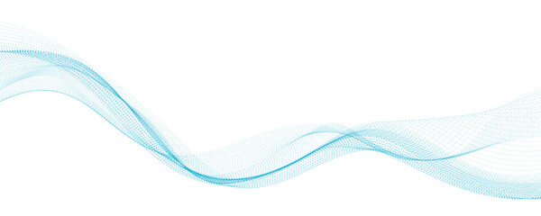 Abstract modern vector tech background with dotted blue wavy lines.