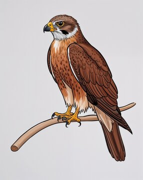 recommend clip art: hand drawing Falcon clipart on plain white background