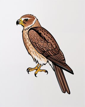 recommend clip art: hand drawing Falcon clipart on plain white background