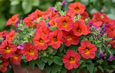 Red Flowers Close Up.