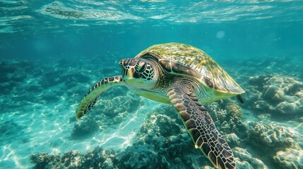 Obraz premium A marine species conservation project creating protected zones for vulnerable sea life.