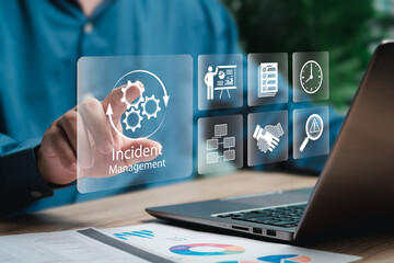 Incident Management of business concept, Businessman use technology Incident management digital...