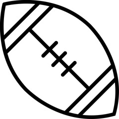 Rugby Ball vector icon in outline style 