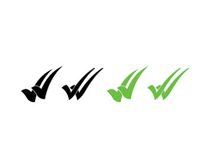 Set checkmark icon. The tick icon with the correct button.  tick icon or yes. check green.