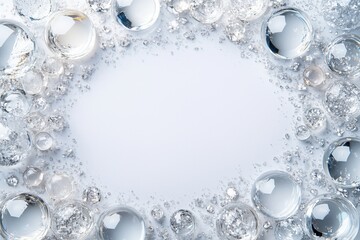 Decorative Winter Edge with Snow Globes and Crystals