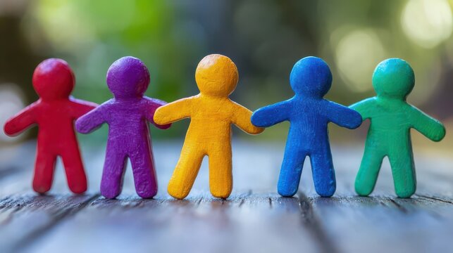 Colorful Clay Figures Representing Diversity