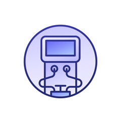 dialysis icon, hemodialysis machine vector design on white with outline