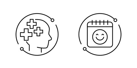 Rehab, recovery time line icons