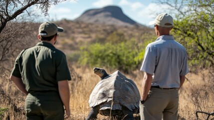 Conservationists managing a breeding program for endangered species, focusing on repopulation efforts.