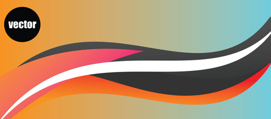 Abstract wave background with orange color. Minimalist cover template with vibrant perspective. Gradient poster background vector.