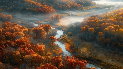 Naklejka premium A river with trees on both sides