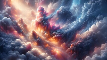 background with spallation of colorful cloudy space.