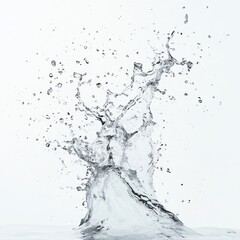 water flying through the air on white background