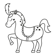 outline circus horse isolated