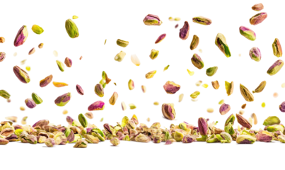 pistachio falling on Transparent background