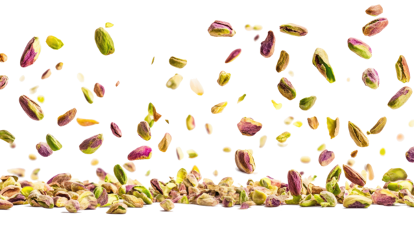  pistachio falling on Transparent background 
