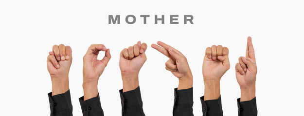 Fototapeta premium Deaf alphabet lettering 