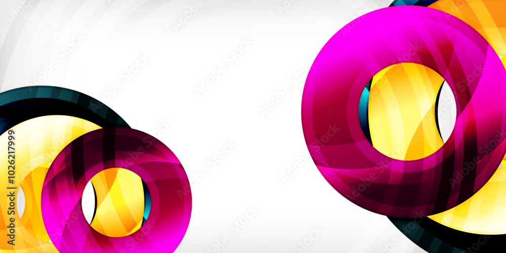 Aufkleber bright colorful circles with light effects. abstract background