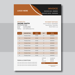  Company invoice template with price receipt, payment agreement, invoice bill, accounting, bill receipt
