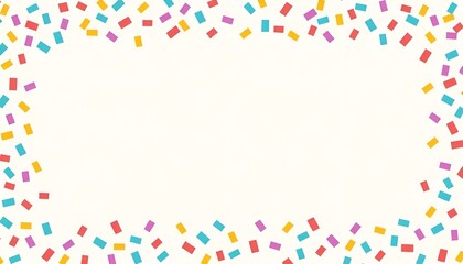 abstract colorful background, Colorful confetti in pastel hues forming a light and cheerful border pattern around the edges, suitable for celebration decor or event posters.