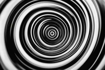 Obraz premium A mesmerizing black and white spiral pattern creates a sense of depth and movement, evoking a hypnotic visual experience.