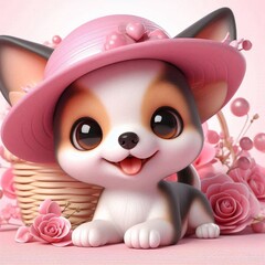 Fototapeta premium Chihuahua in pink