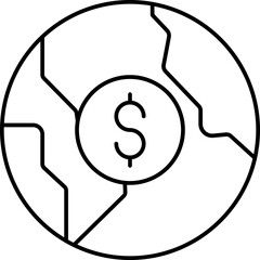 global business vector icon in outline  style 